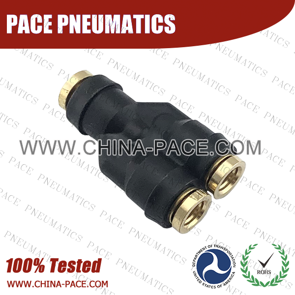 Union Y Composite DOT Push To Connect Air Brake Fittings, Plastic DOT Push In Air Brake Tube Fittings, DOT Approved Composite Push To Connect Fittings, DOT Fittings, DOT Air Line Fittings, Air Brake Parts